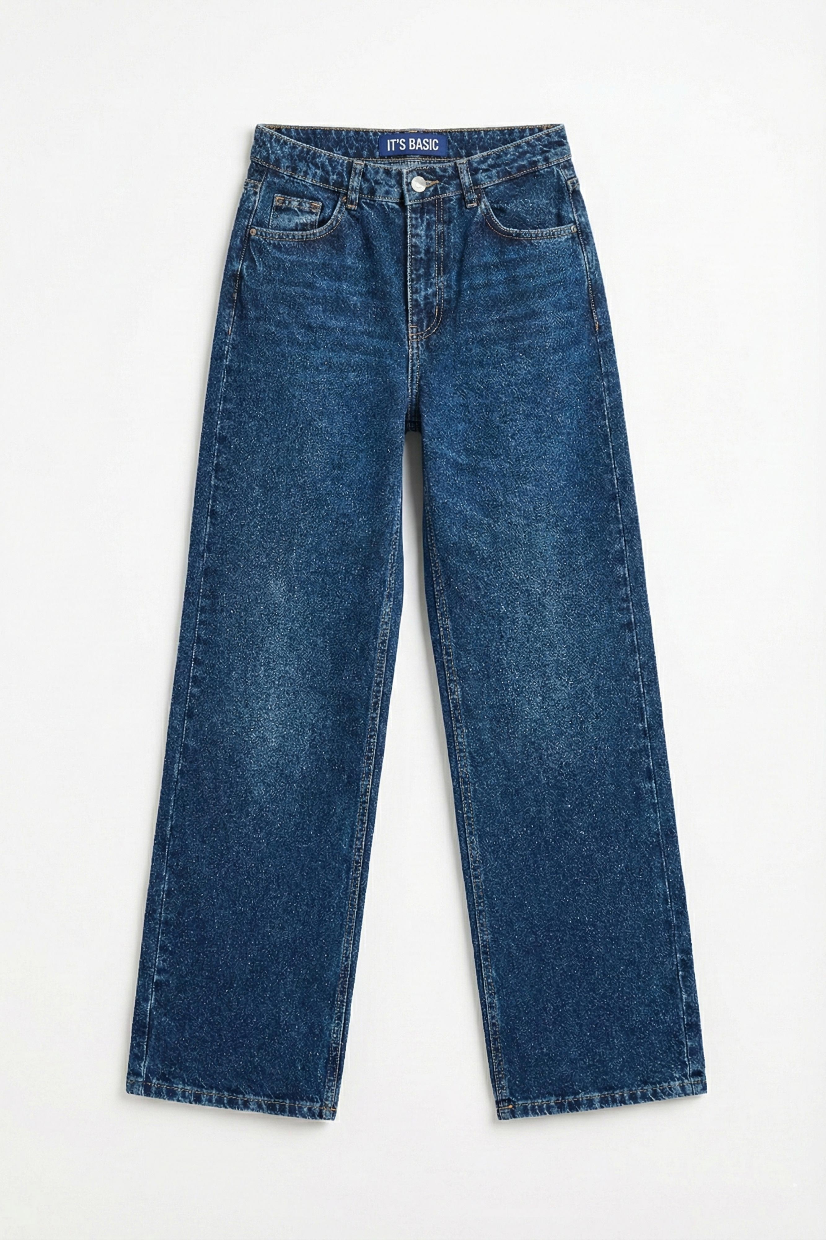 Kadın Koyu Mavi Renk Doris 2s6-5 Straight Fit Yüksek Bel %100 Koton Denim Jean