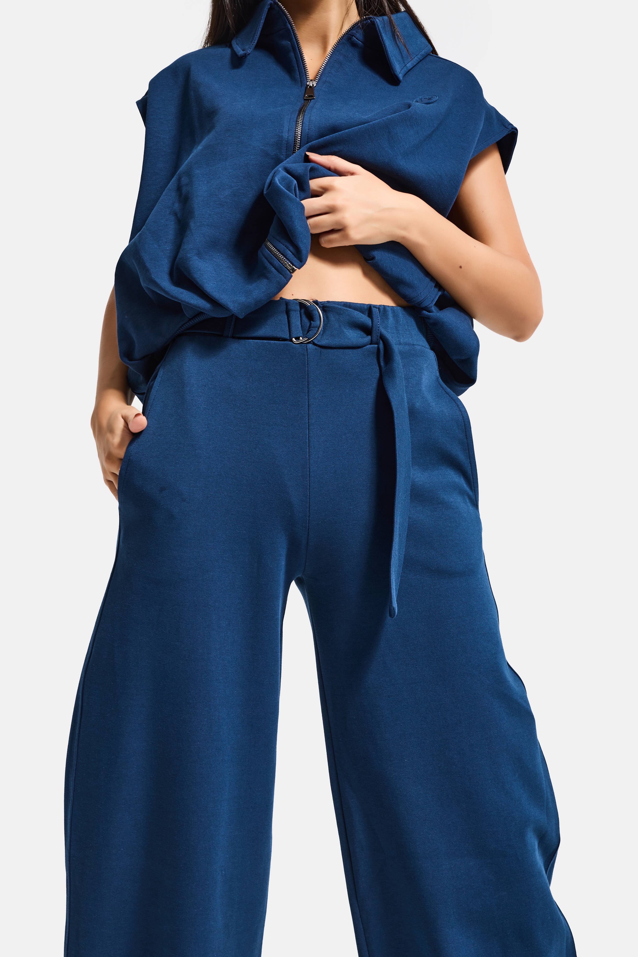 Kadın Lacivert s6-56 Alt Üst 2'li Kombin Tasarım Takım