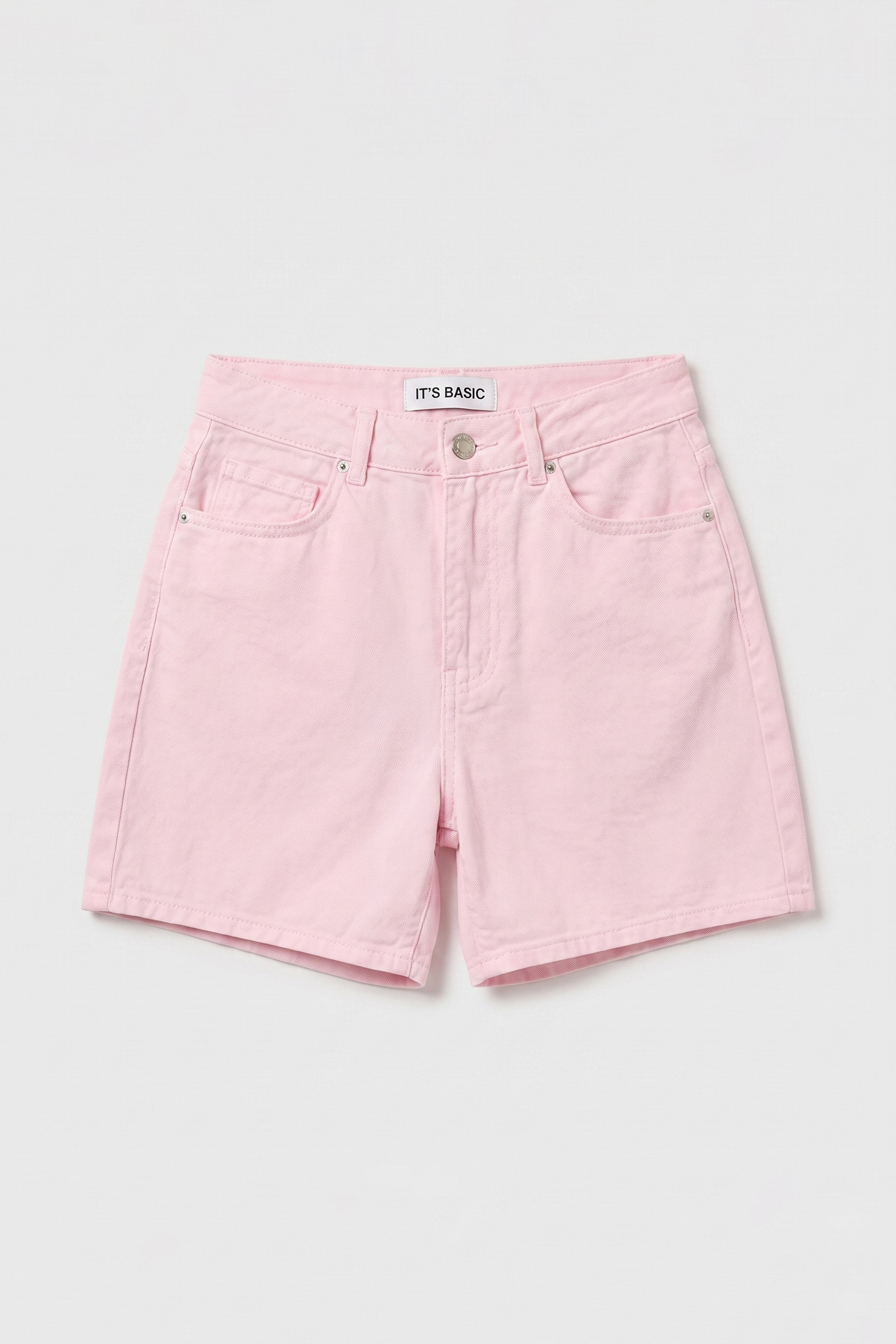 Kadın Light Pembe Diana 6s6-98 Relax Mom Fit Denim Şort