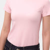 Women's Light Pink S6-98 Crew Neck 100% Organic Cotton Flexible Fabric T-Shirt