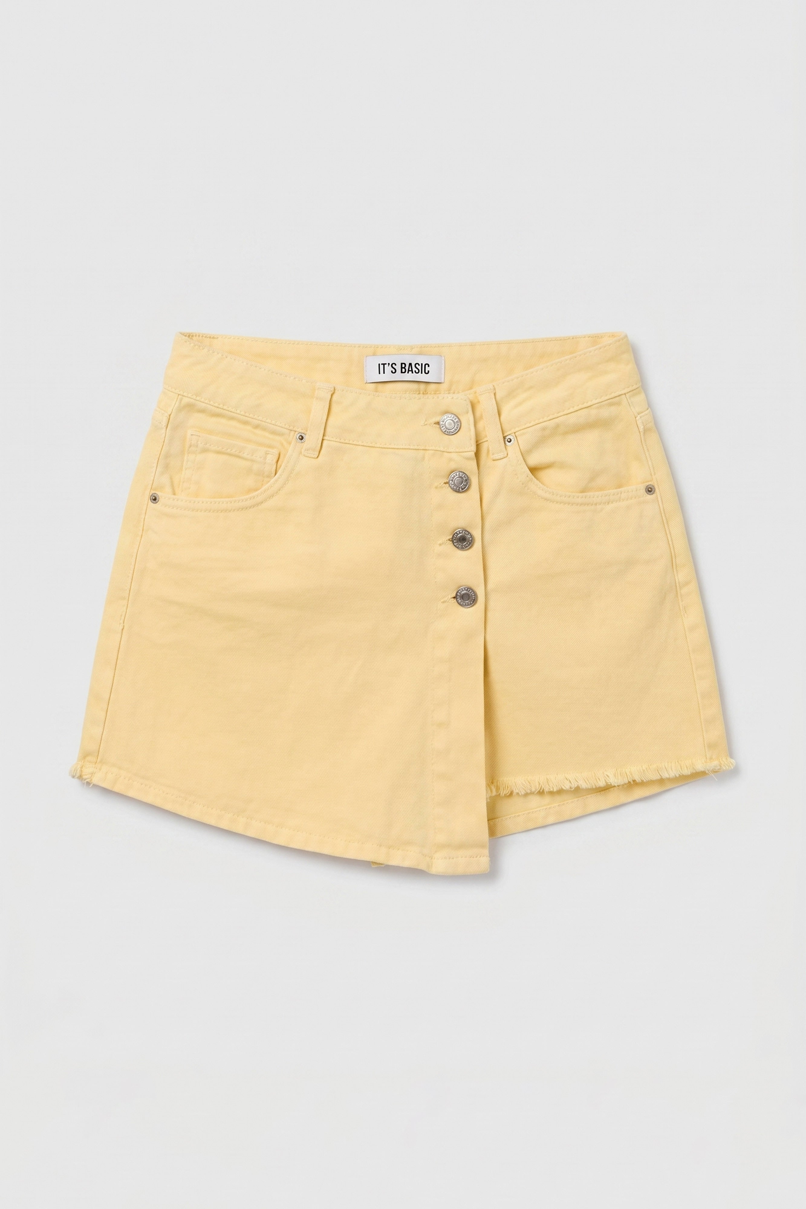 Kadın Light Sarı 6s6-108 Denim Şort Etek
