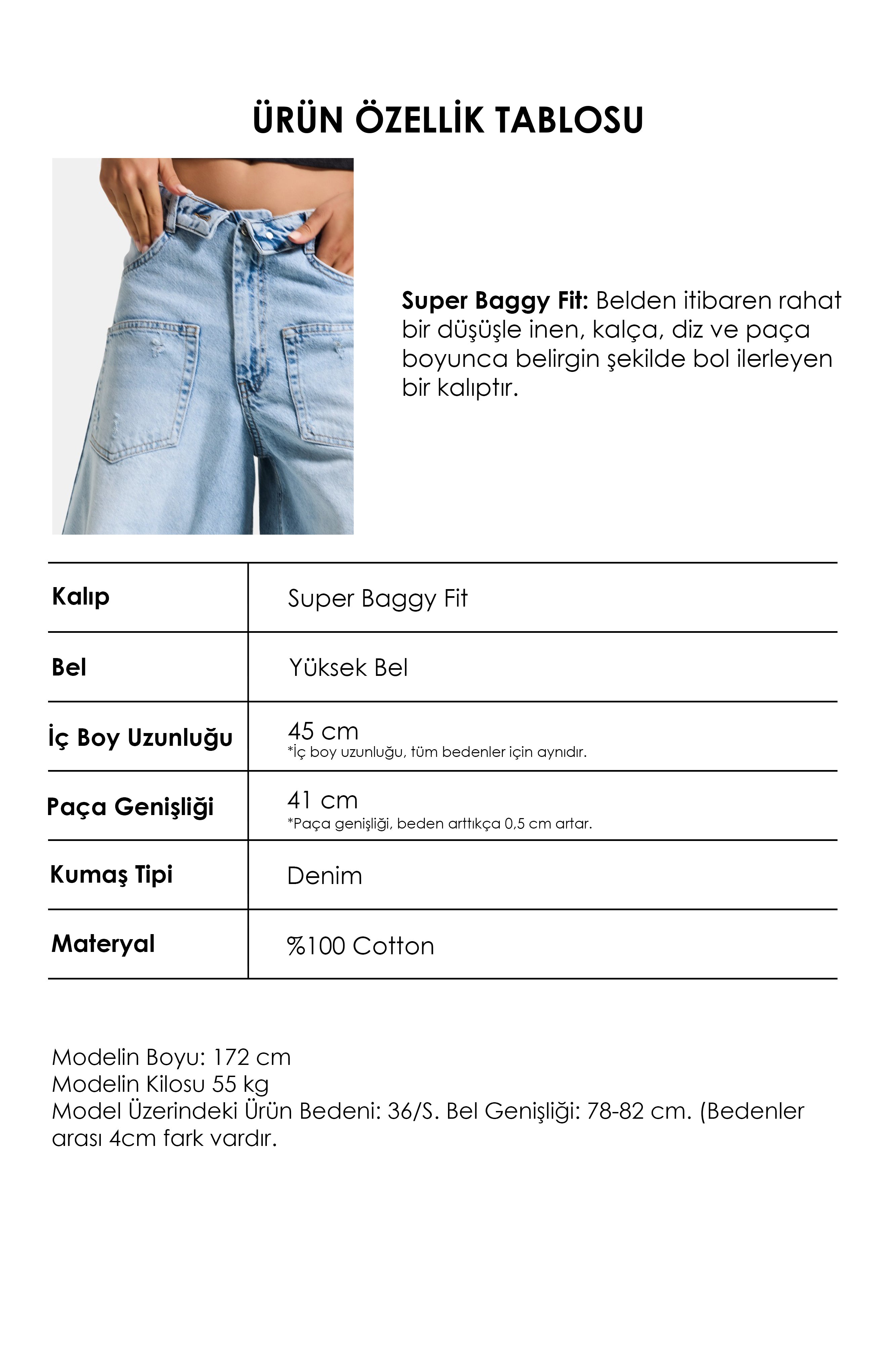Kadın Mavi 12s6-3 Süper Baggy Fit Kemer Detaylı Maxi Boy Denim Şort