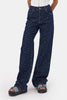 Kadın Mavi 1w6-7 Wide Leg Puantiyeli Denim Jean