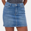 Kadın Mavi 2s6-4 Straight Mini Esnek Kumaş Denim Etek