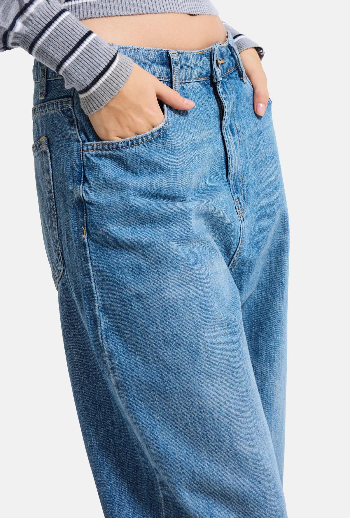 Kadın Mavi 2w6-4 Barrel Fit %100 Koton Denim Jean