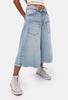 Kadın Mavi 4s6-3 Süper Baggy Fit Kemer Detaylı Maxi Boy Denim Jort