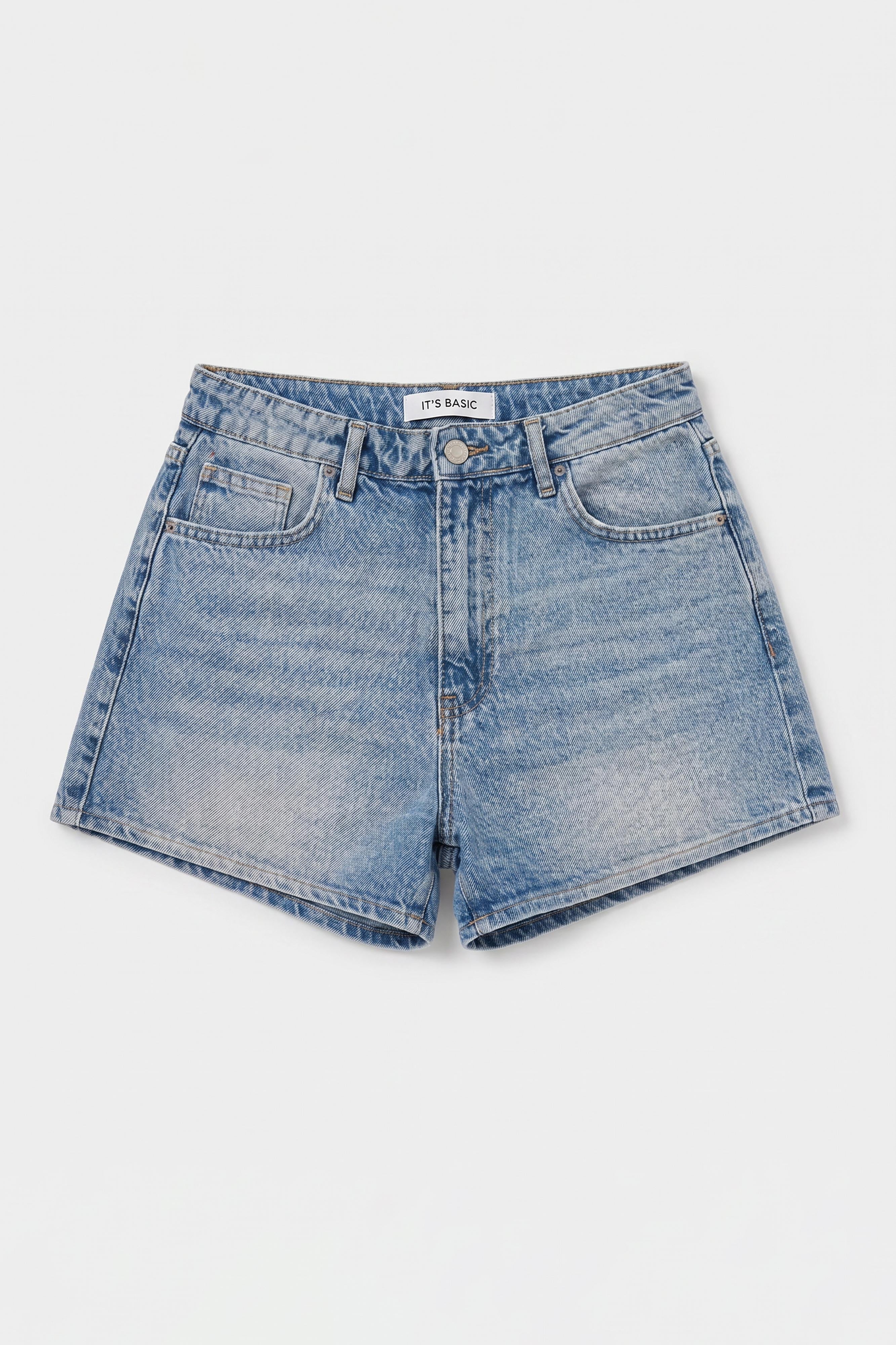 Kadın Mavi 4s6-32 Mom Mini Fit Denim Şort