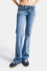 Kadın Mavi 4s6-4 Flare Fit Düşük Bel Esnek Kumaş Denim Jean