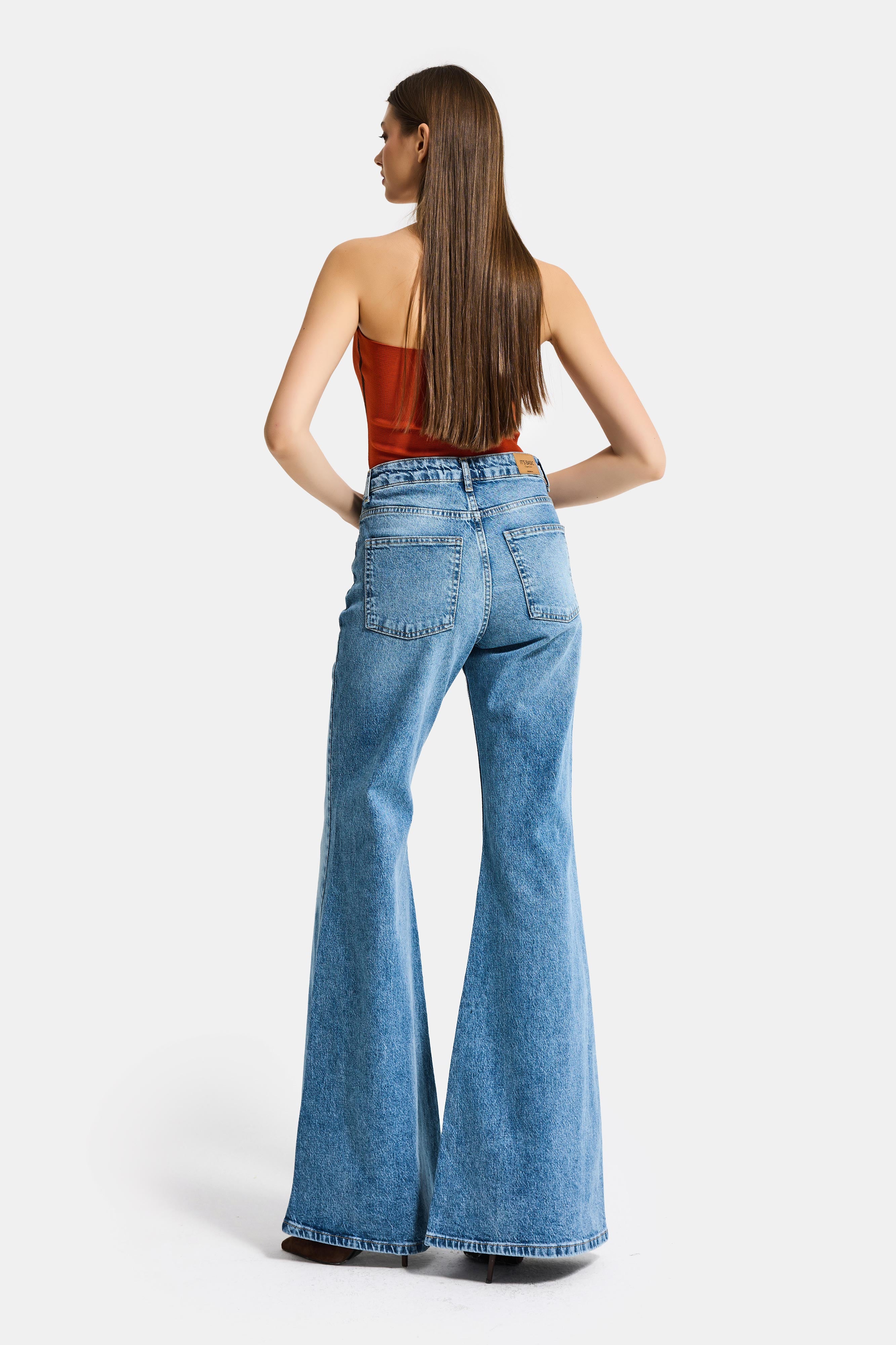 Kadın Mavi 4s6-4 Flare Fit Komfort Kumaş Denim Jean