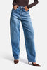 Kadın Mavi Cindy 4s6-4 Skater Fit Bol Kesim %100 Koton Denim Jean