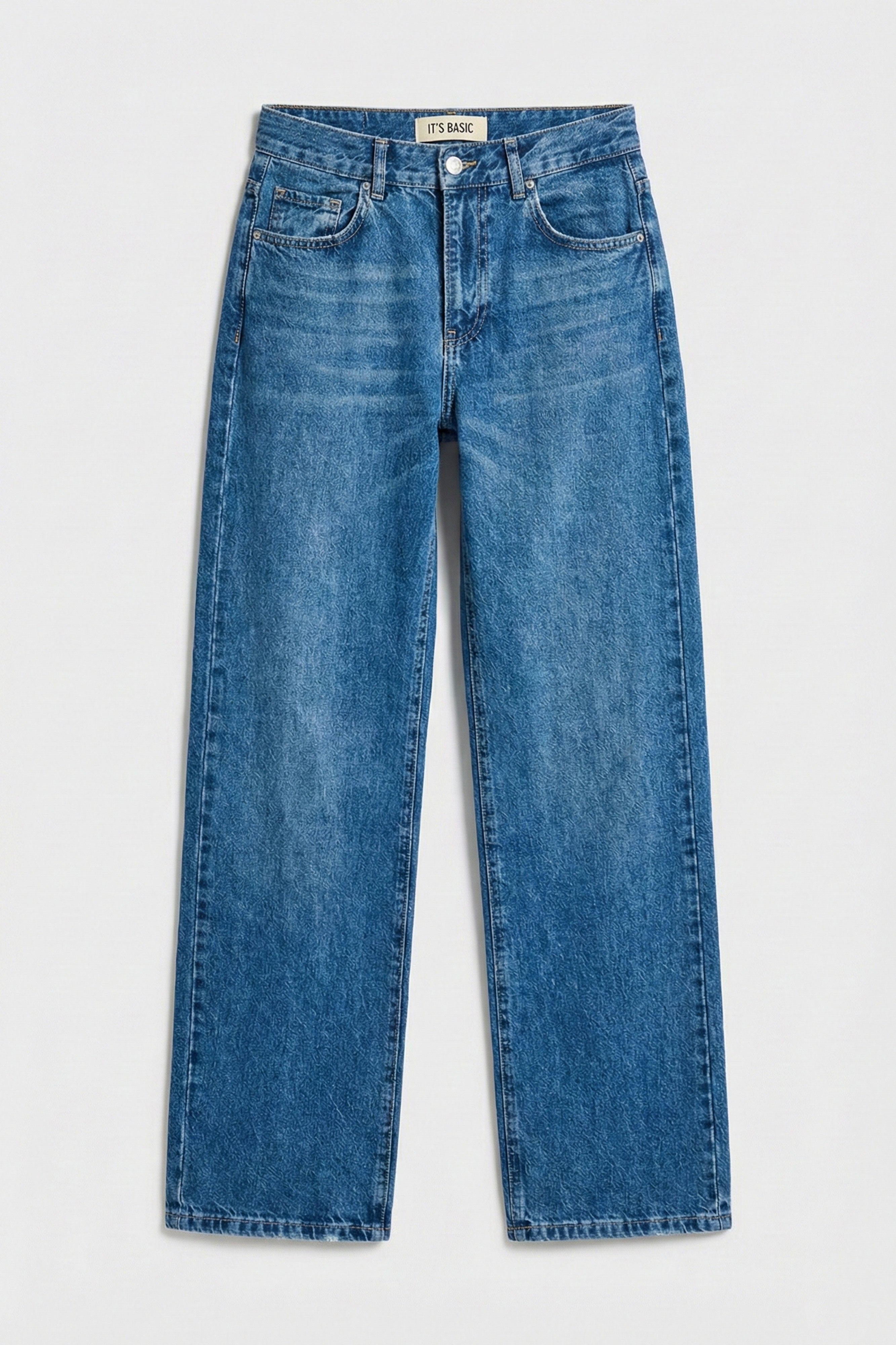 Kadın Mavi Lora 2s6-4 Loose Fit Orta Bel %100 Koton Denim Jean