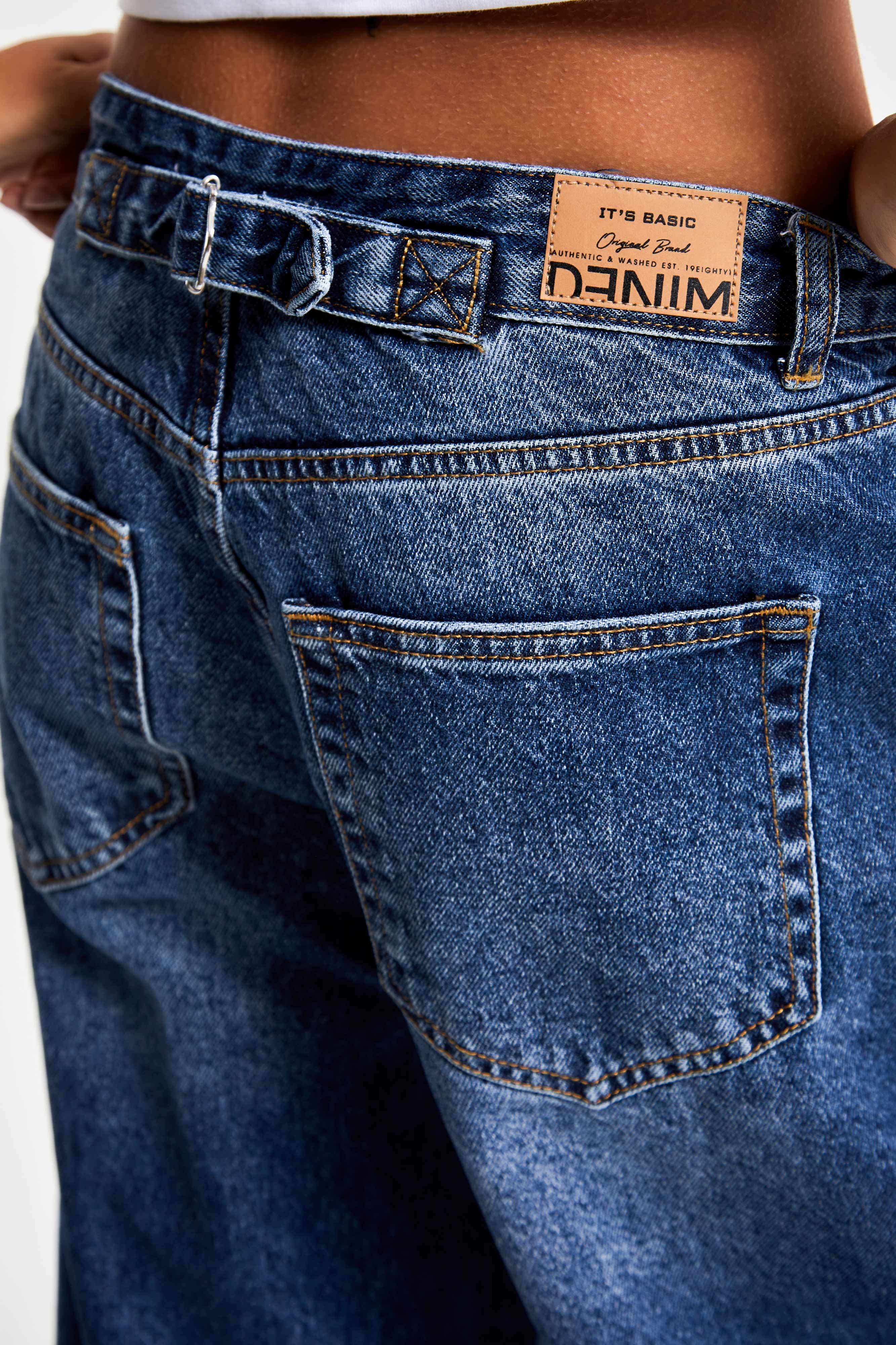 Kadın Mavi Renk 10w46 Barrel Fit %100 Koton Denim