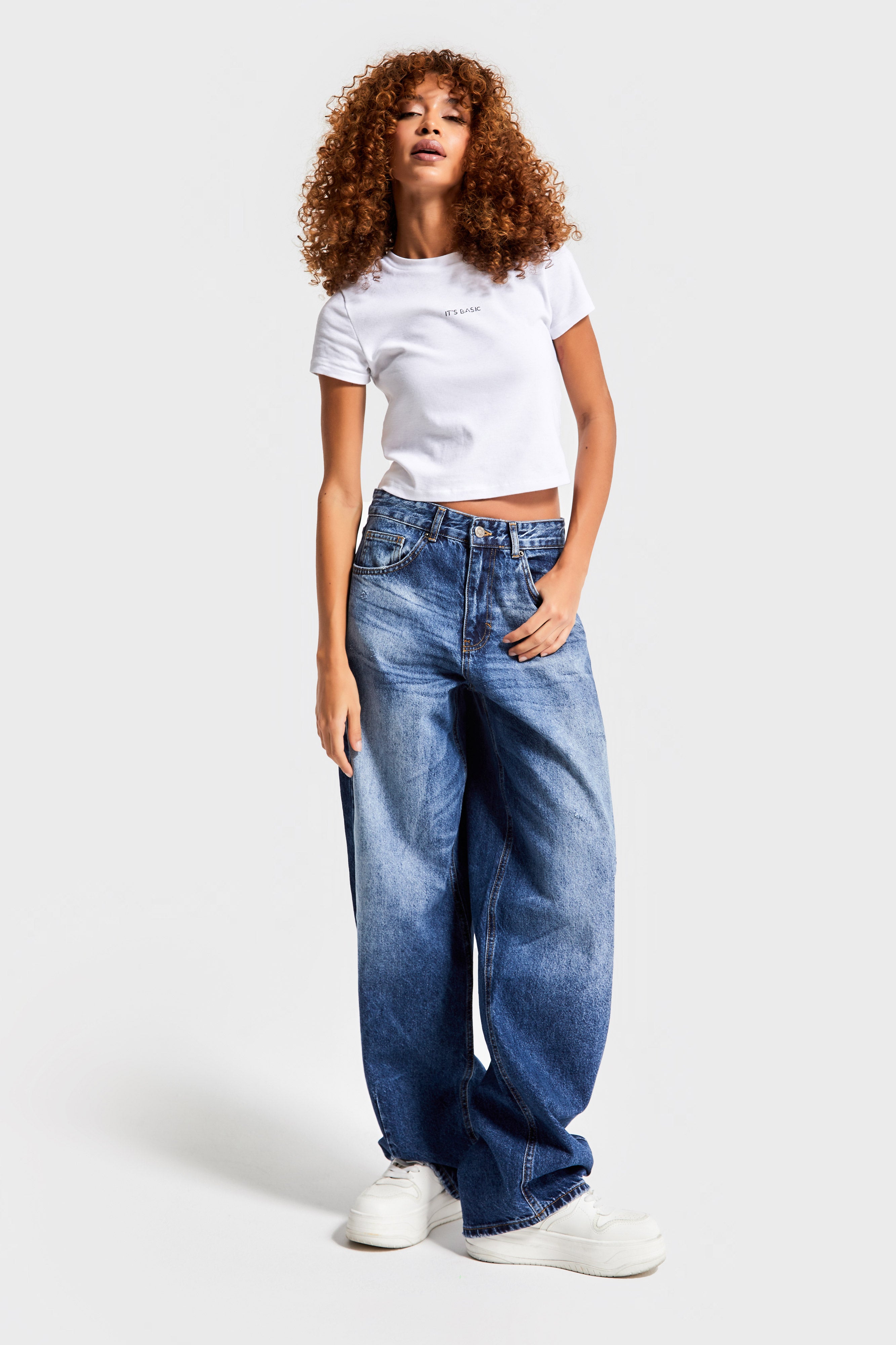 Kadın Mavi Renk 10w46 Barrel Fit %100 Koton Denim