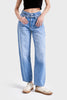 Kadın Mavi Renk 2S54 Taılored Fit Kemerli %100 Koton Denim Jean