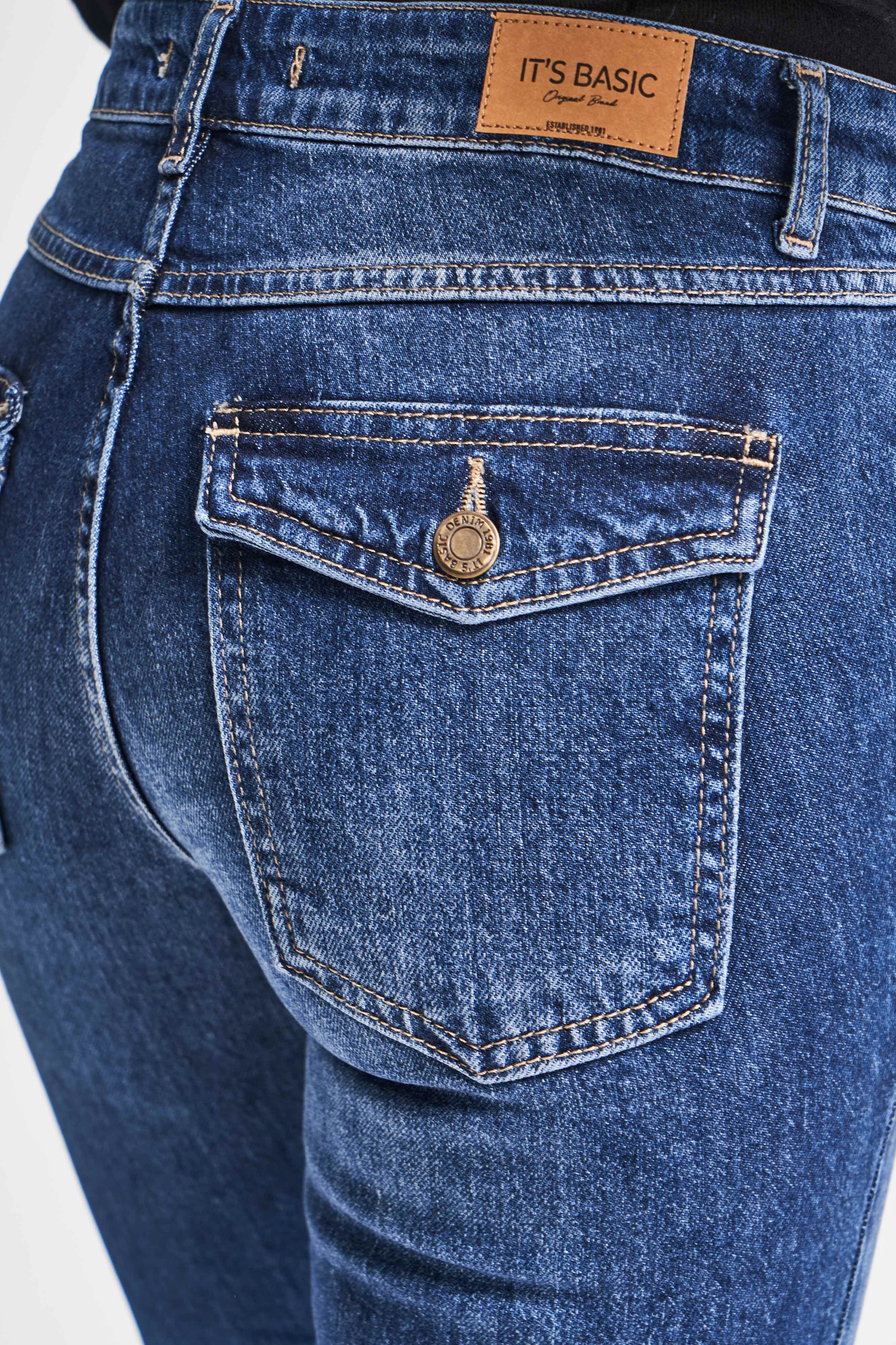 Kadın Mavi Renk 2w5-5 SLN05 Midrise Flare Fit Esnek Kumaş İç Boy 83cm Denim Jean