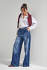 Women's Blue 2w5-5 Super Palazzo Fit Belt Detail Denim Jeans