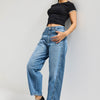 Women's Blue 4s6-4 Carrot Fit Relaxed Fit Inseam 67cm 100% Cotton Denim Jeans