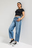 Women's Blue 4s6-4 Carrot Fit Relaxed Fit Inseam 67cm 100% Cotton Denim Jeans