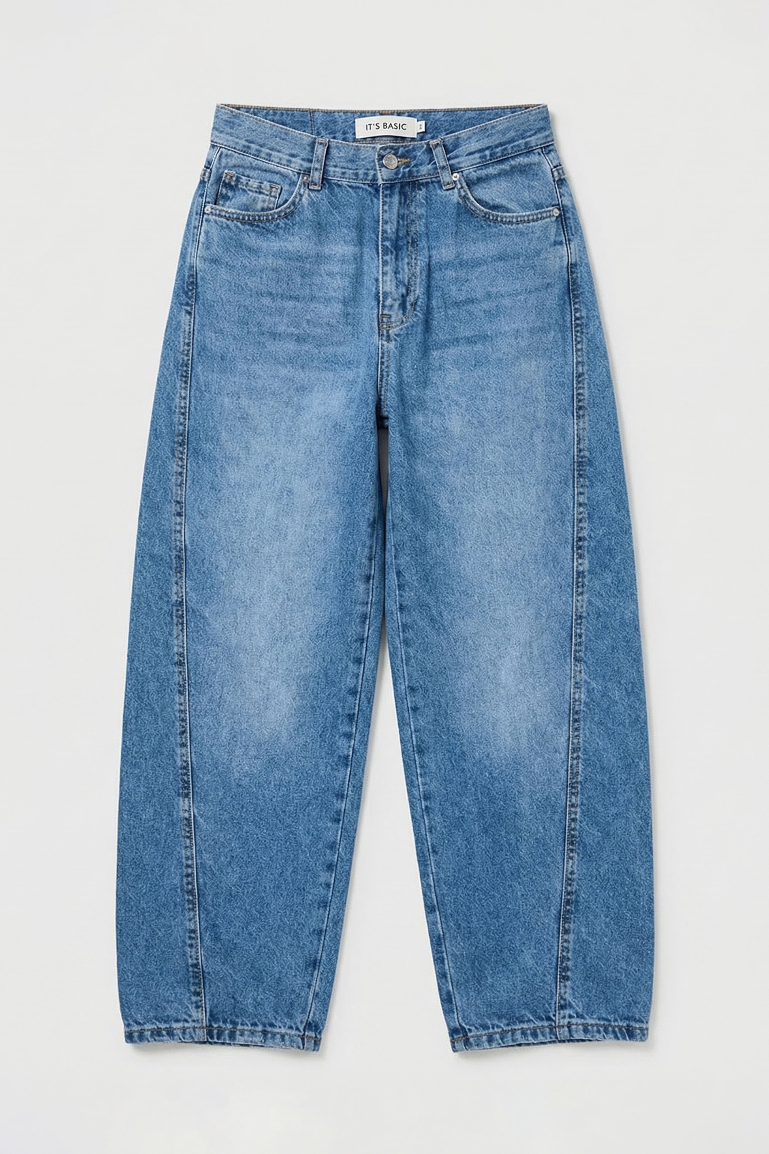 Women's Blue 4s6-4 Carrot Fit Relaxed Fit Inseam 67cm 100% Cotton Denim Jeans