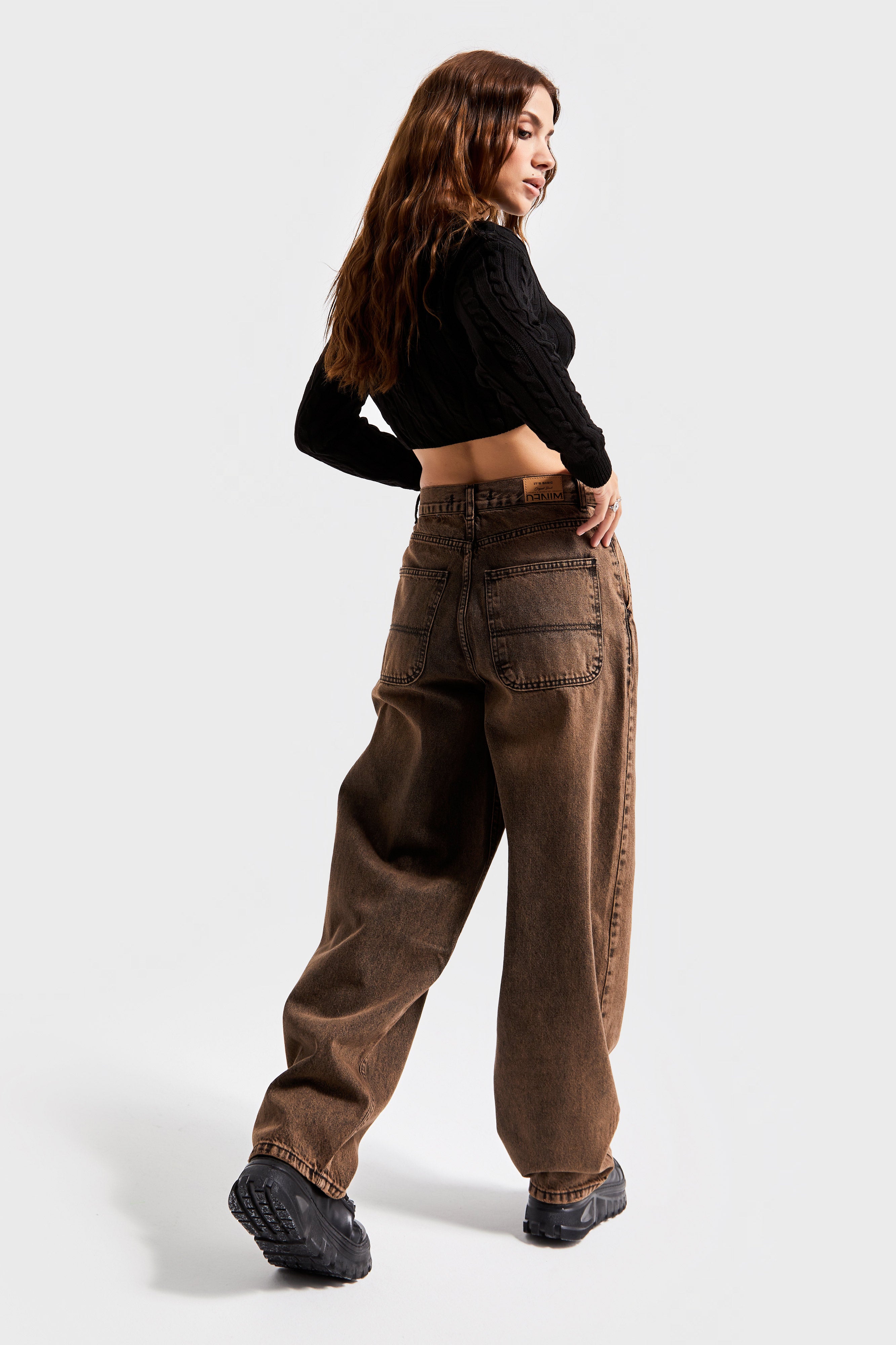 Women's Special Brown Color 4w488 Skater Fit 100% Cotton Denim