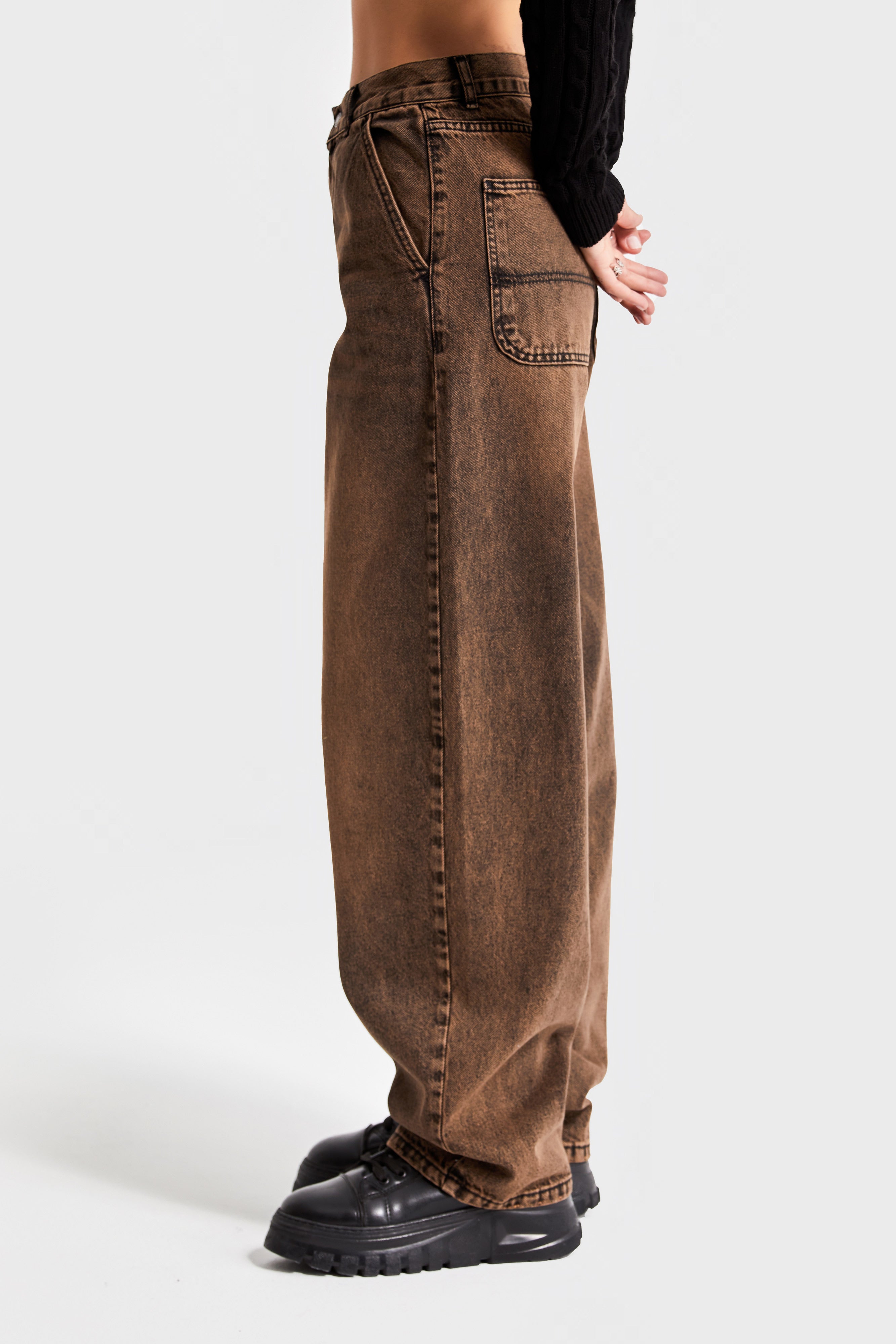 Women's Special Brown Color 4w488 Skater Fit 100% Cotton Denim