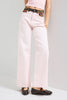 Kadın Pembe 3s6-98 Wide Leg Etnik Desenli Tasarım Denim Jean