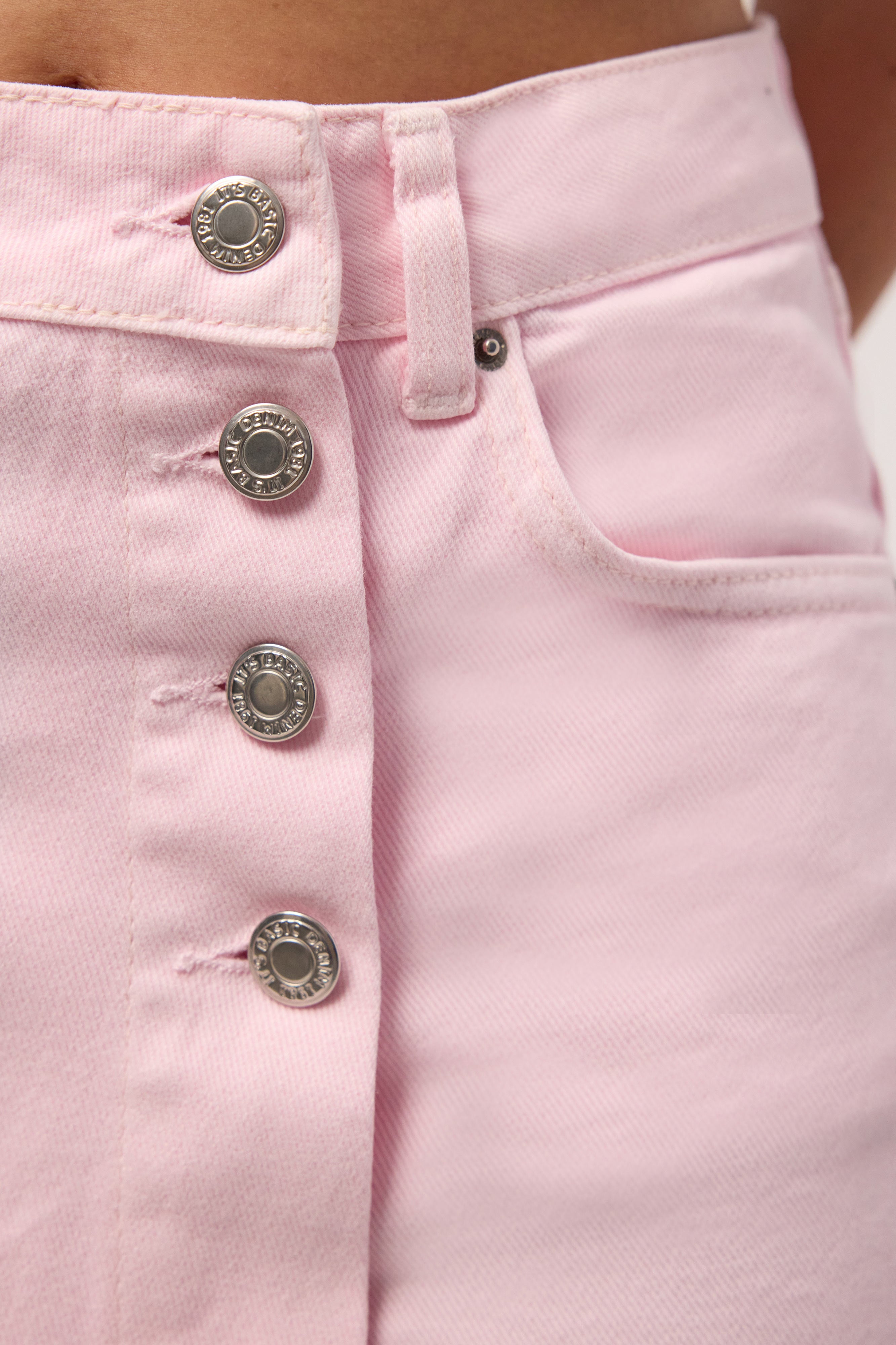 Kadın Pembe 6s6-98 Denim Şort Etek