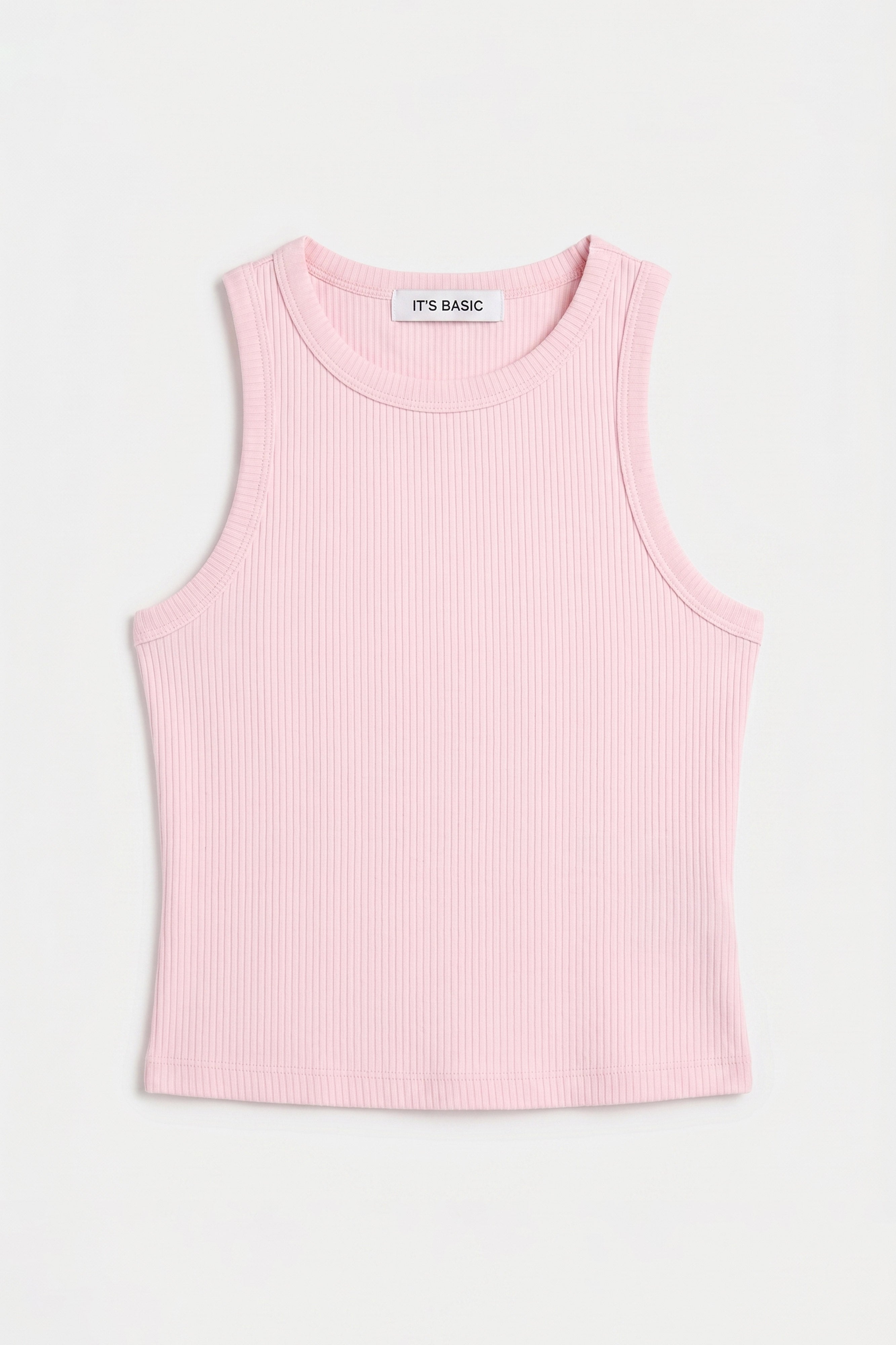 Kadın Pembe s6-98 Sıfır Kol Esnek Kumaş Crop Top