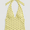 Women's Polka Dot Yellow s6-108 Halter Neck Bralette
