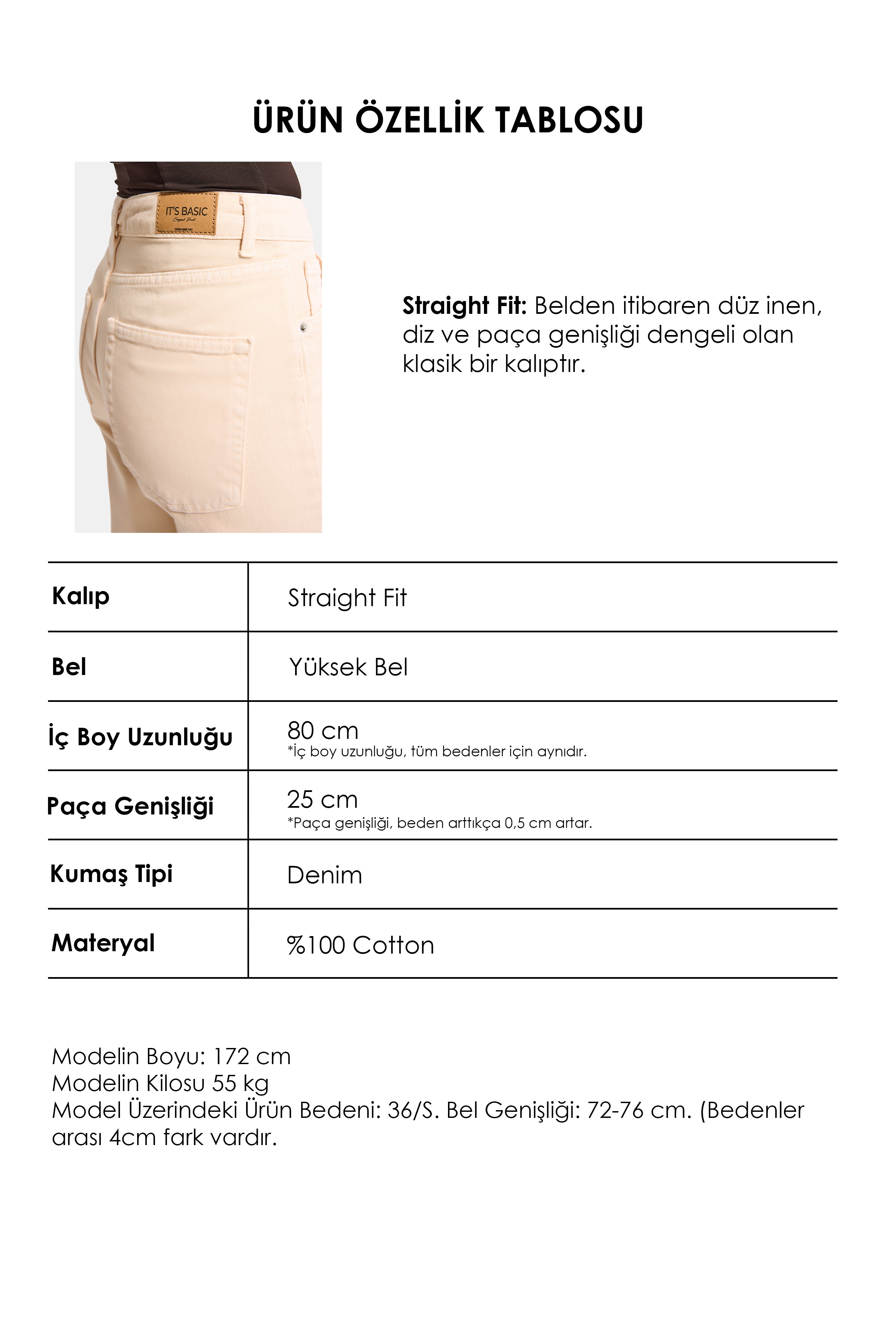 Kadın Raw Doris 6s6-57 Straight Fit Yüksek Bel Denim Jean