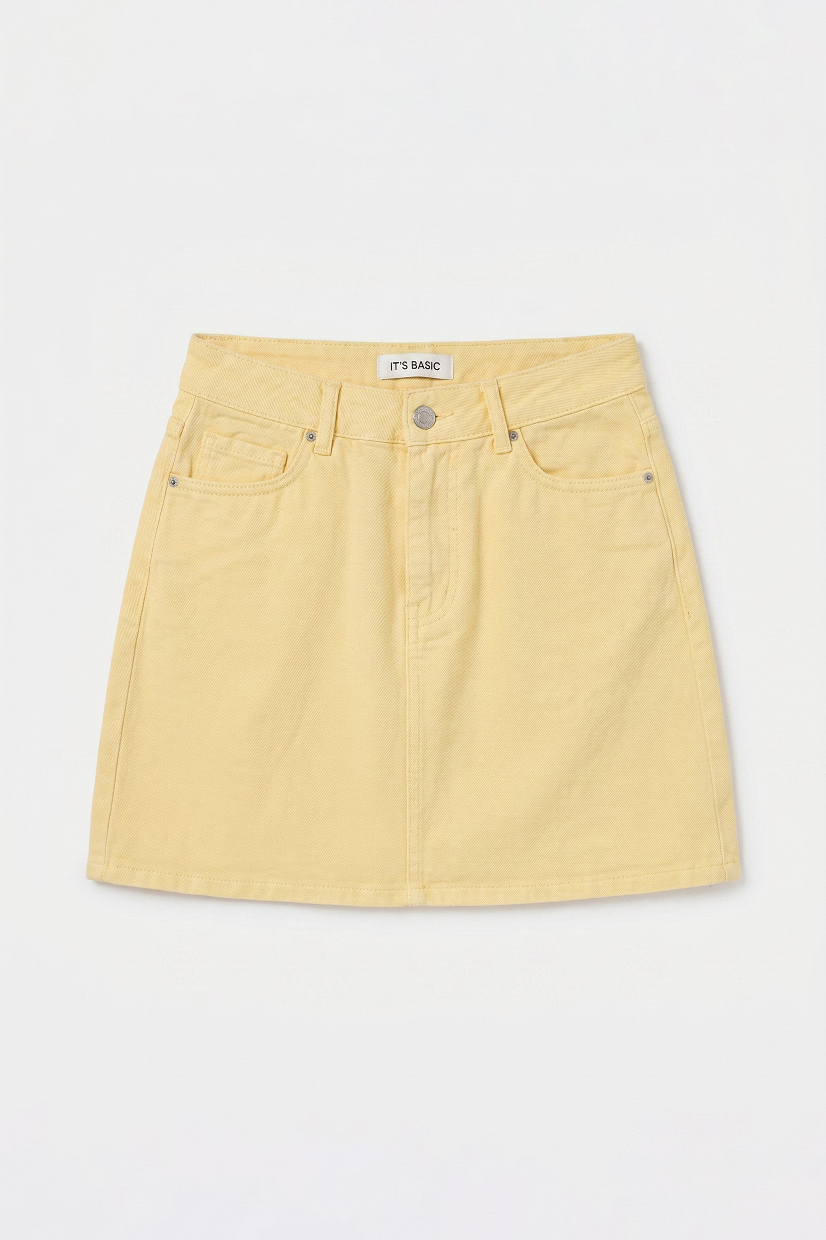 Kadın Sarı 6s6-108 Straight Mini Denim Etek