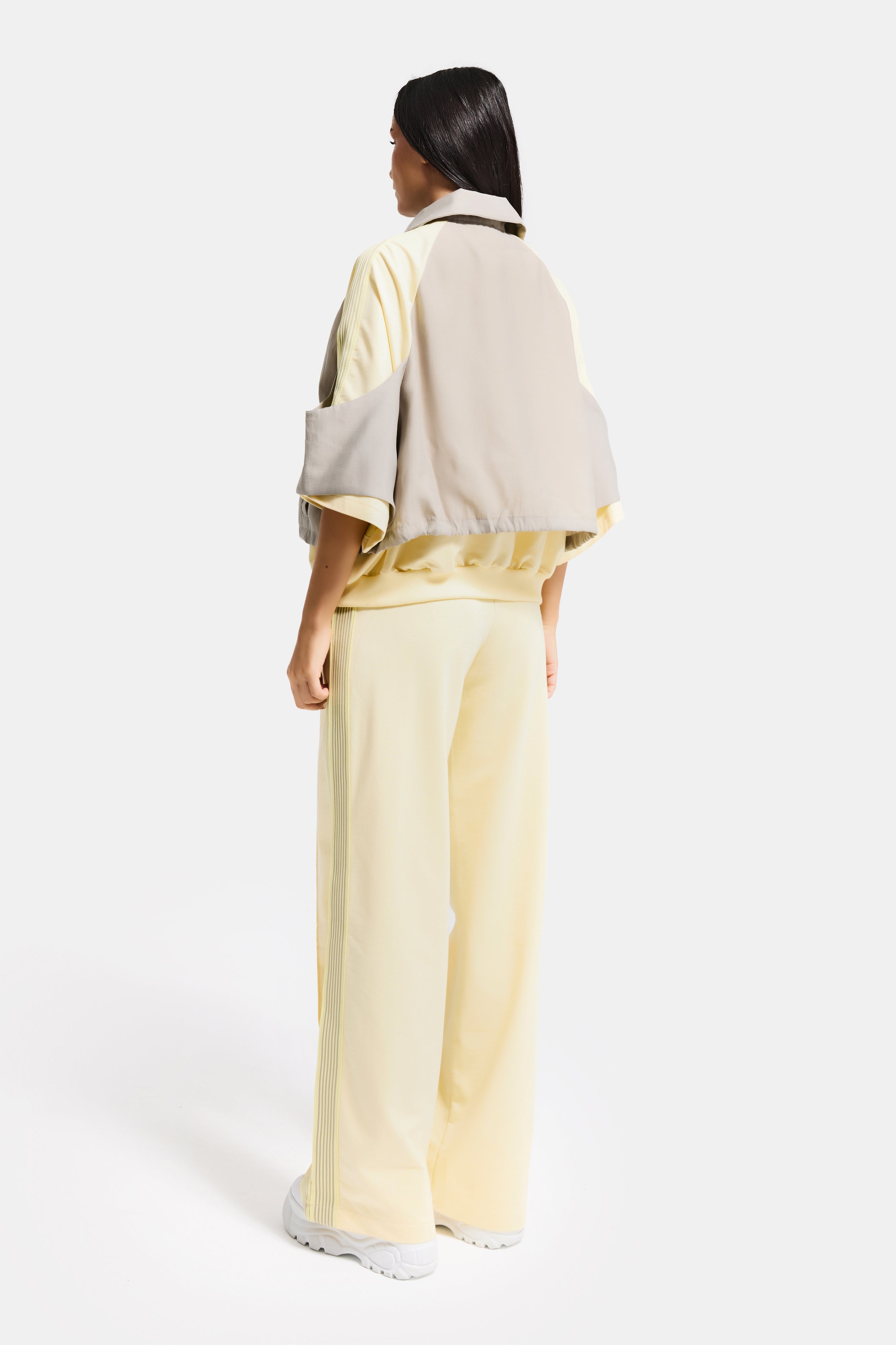 Kadın Sarı Gri Renk s6-108 Alt Üst 2'li Kombin Özel Tasarım Takım