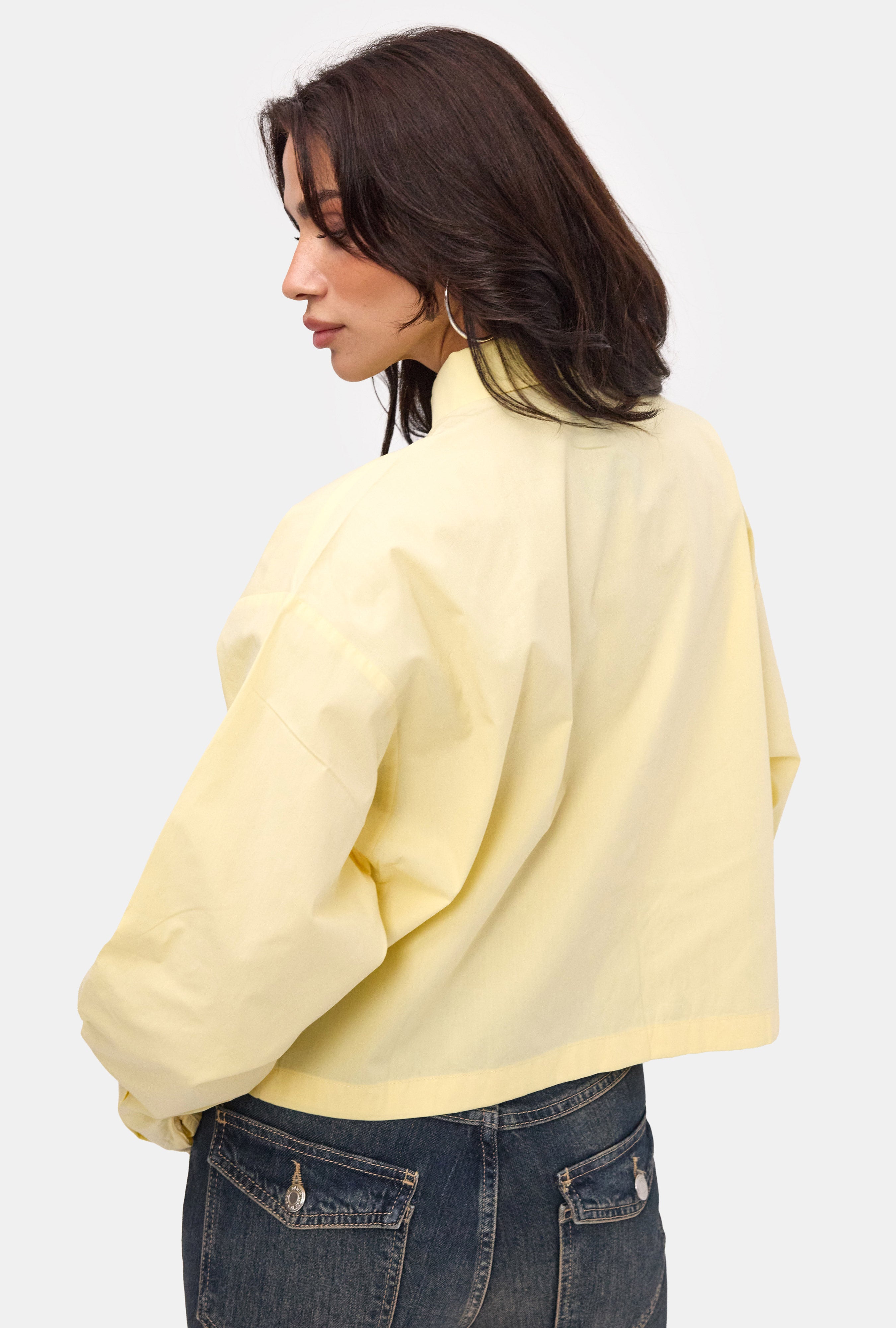 Kadın Sarı Oversize Özel Tasarım Gömlek