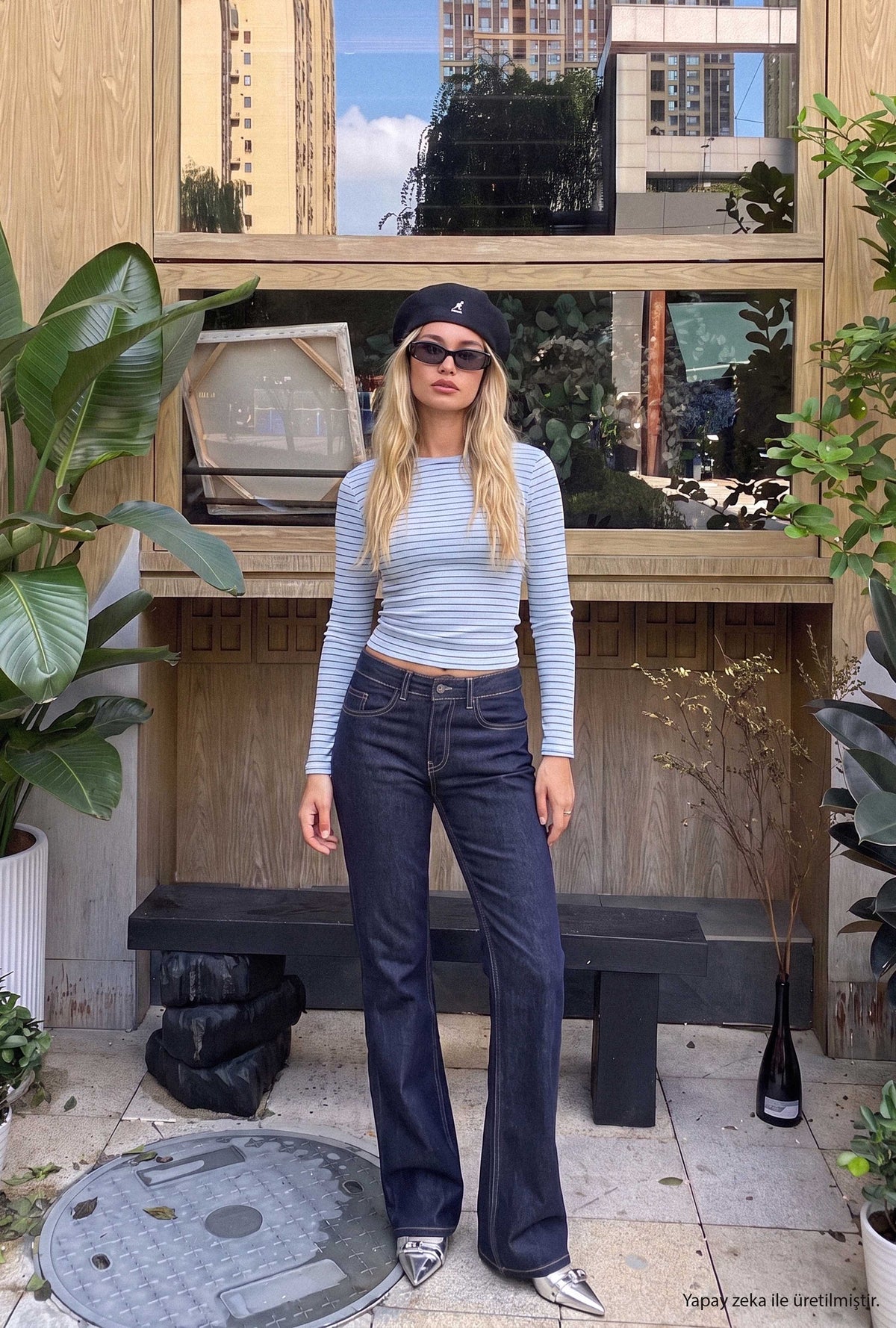 Kadın Selvedge 7w5-50 Mid Rise Flare Fit Denim Jean
