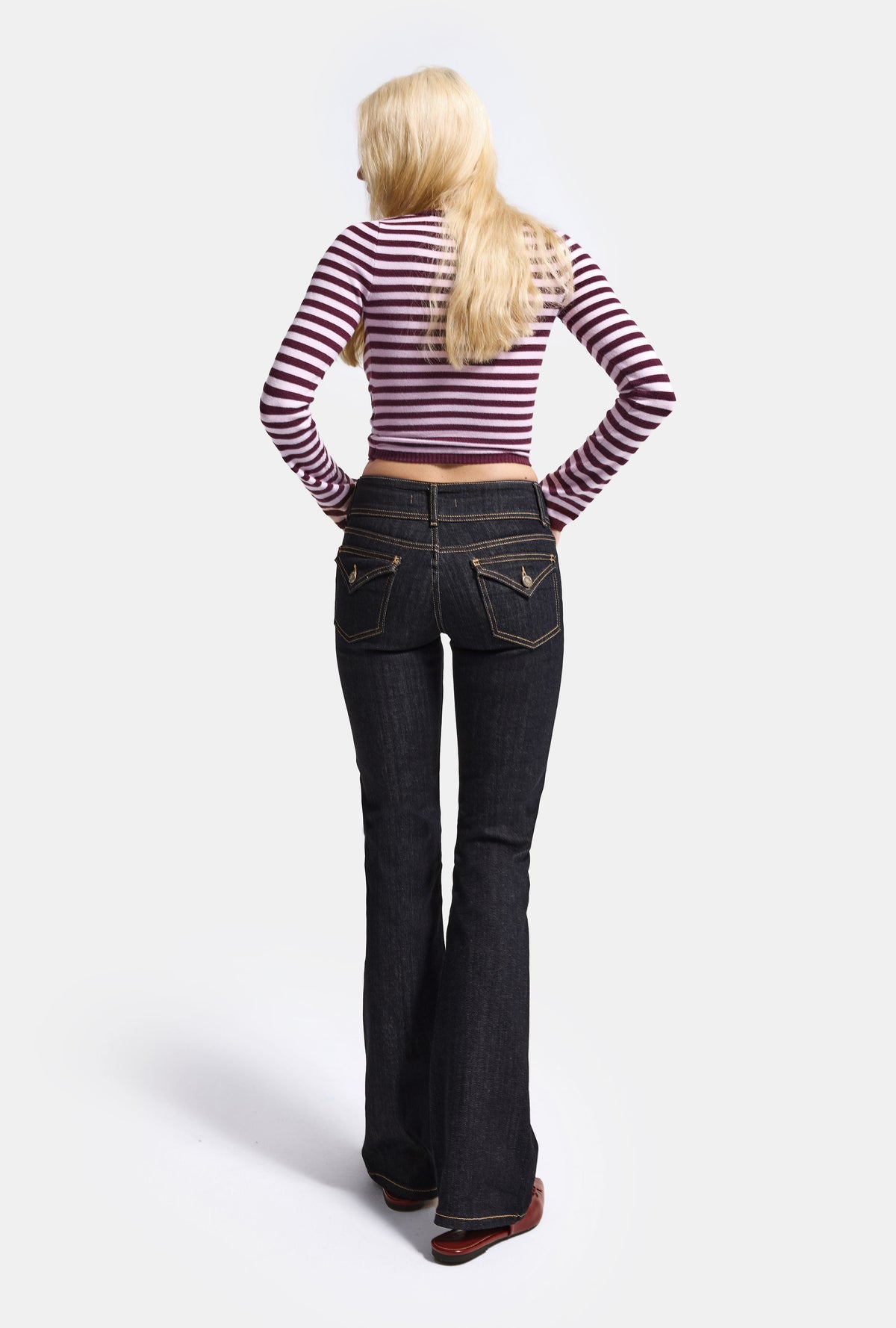 Kadın Selvedge 7w6-50 Slim Flare Fit Esnek Kumaş Denim Jean