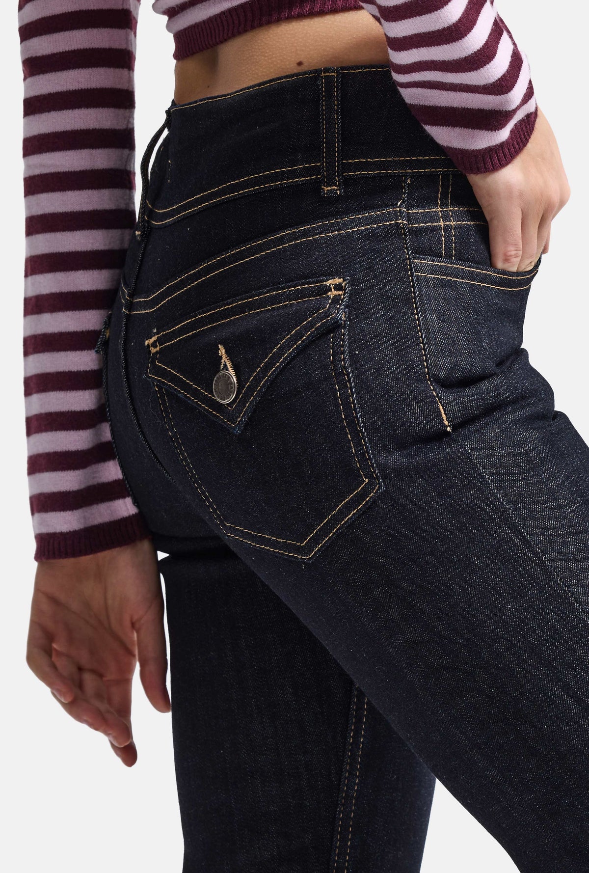 Kadın Selvedge 7w6-50 Slim Flare Fit Esnek Kumaş Denim Jean