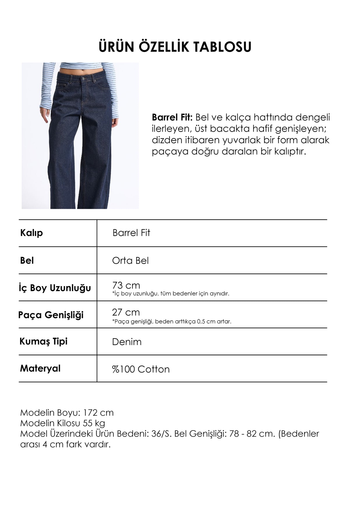 Kadın Selvedge R-7w6-50 Barrel Fit Denim Jean