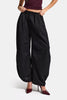 Women's Black Balloon Fit Viscose Fabric Custom Design Trousers