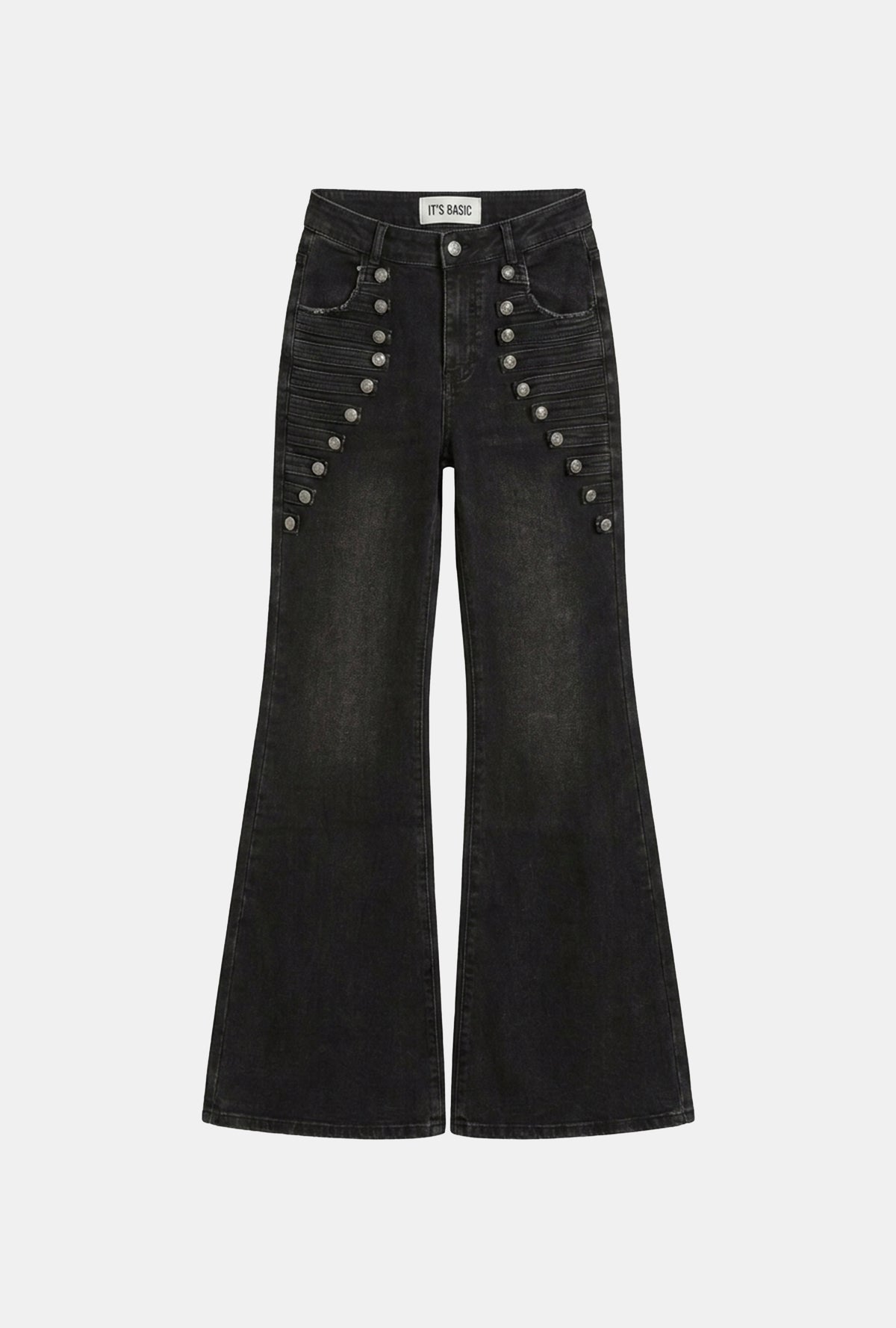 Kadın Siyah Flare Fit Özel Tasarım Denim Jean