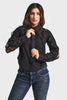Women's Black Lace and Tie Detailed Custom Design Shirt