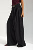 Women's Black Palazzo Fit Belt Detail Viscose Fabric Design Trousers