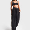 Women's Black W5-1 Knitted Fabric Bustier Fleece and Sweatpants 3-Piece Design Set