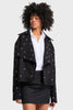 Women's Black w5-1 Oversized Eyelet Detail Custom Design Jacket