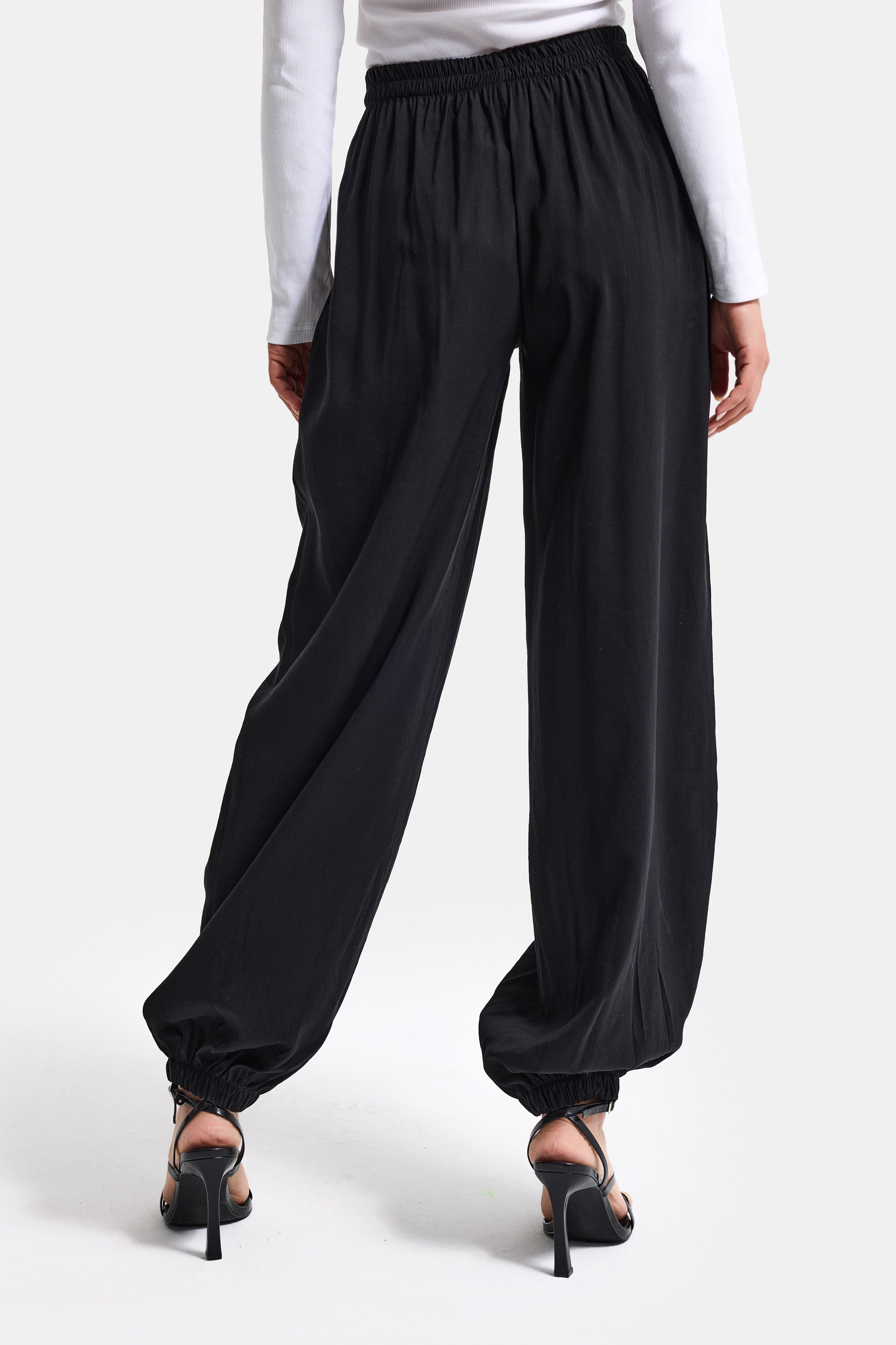 Women's Black s6-1 Baggy Jogger Loose Fit Pants