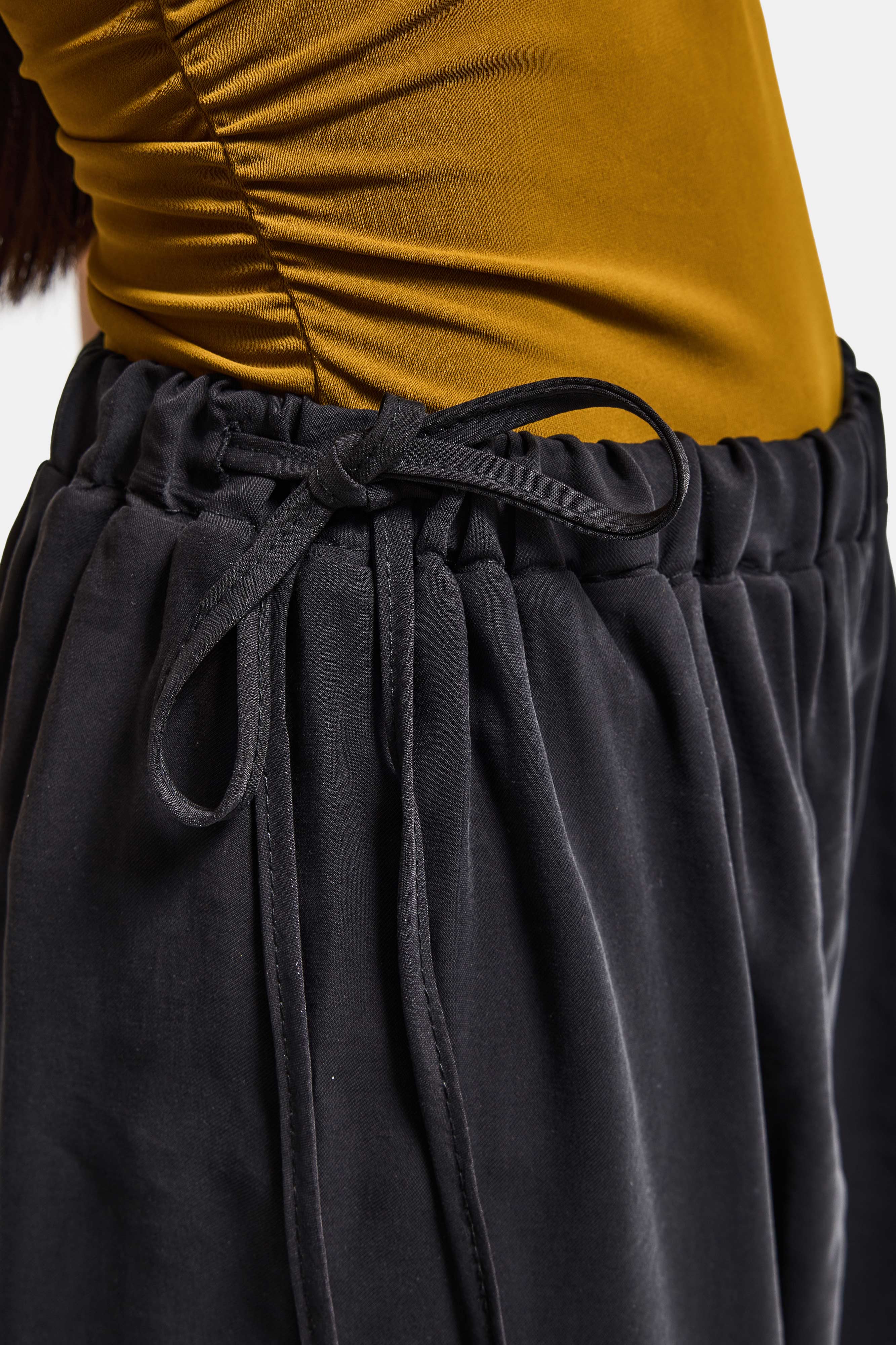 Kadın Siyah s6-1 Baggy Jogger Fit Bol Kesim Pantolon