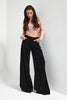 Kadın Siyah w5-1 Palazzo Fit Kadife Velvet Kumaş Pantolon