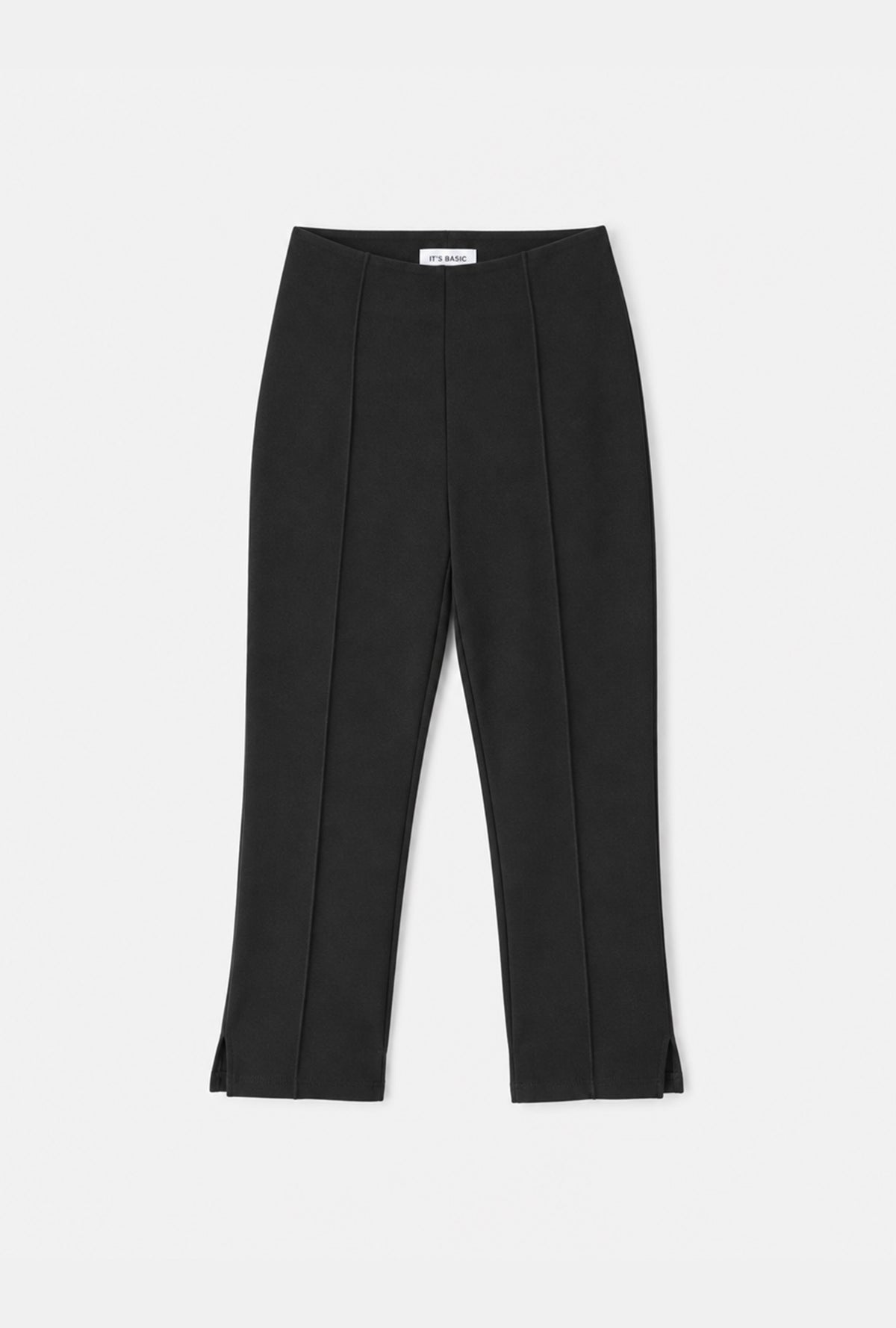 Kadın Siyah w6-1 Capri Leggings Esnek Kumaş Capri Pantolon