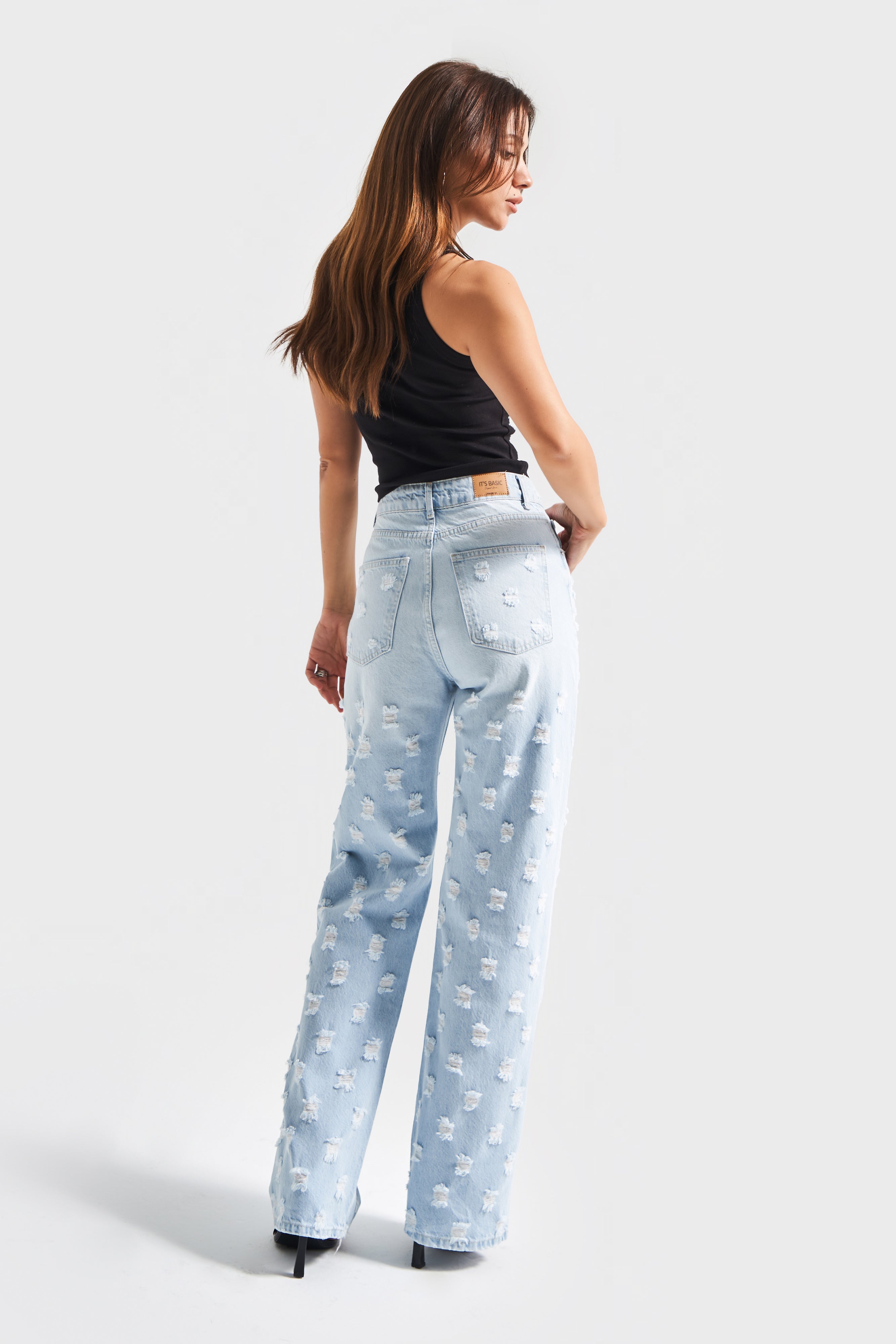 Kadın Snow Kot Rengi 10s5-100 Kumaş Özellikli Straight Fit %100 Koton Tasarım Denim Jean