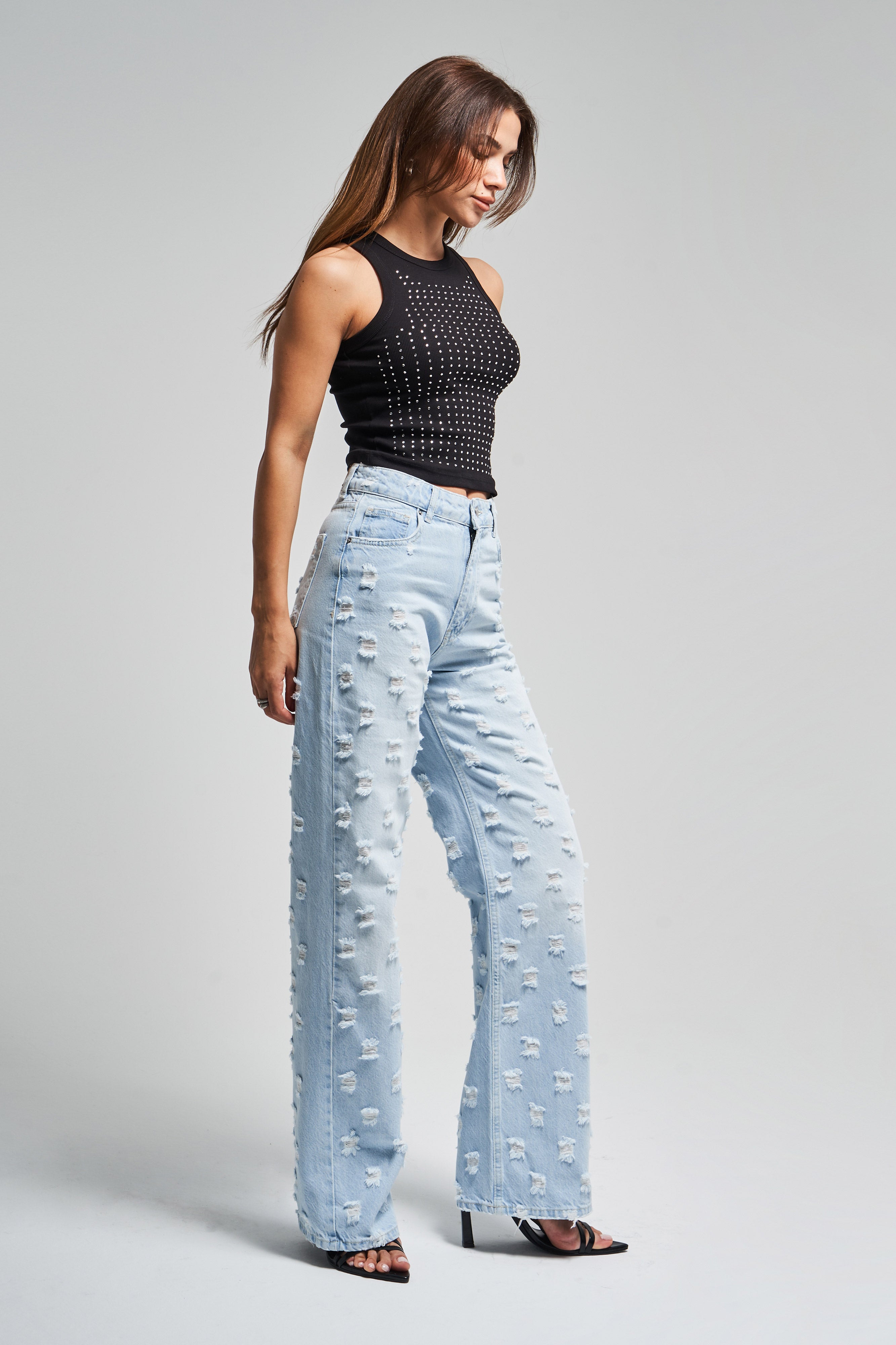 Kadın Snow Kot Rengi 10s5-100 Kumaş Özellikli Straight Fit %100 Koton Tasarım Denim Jean