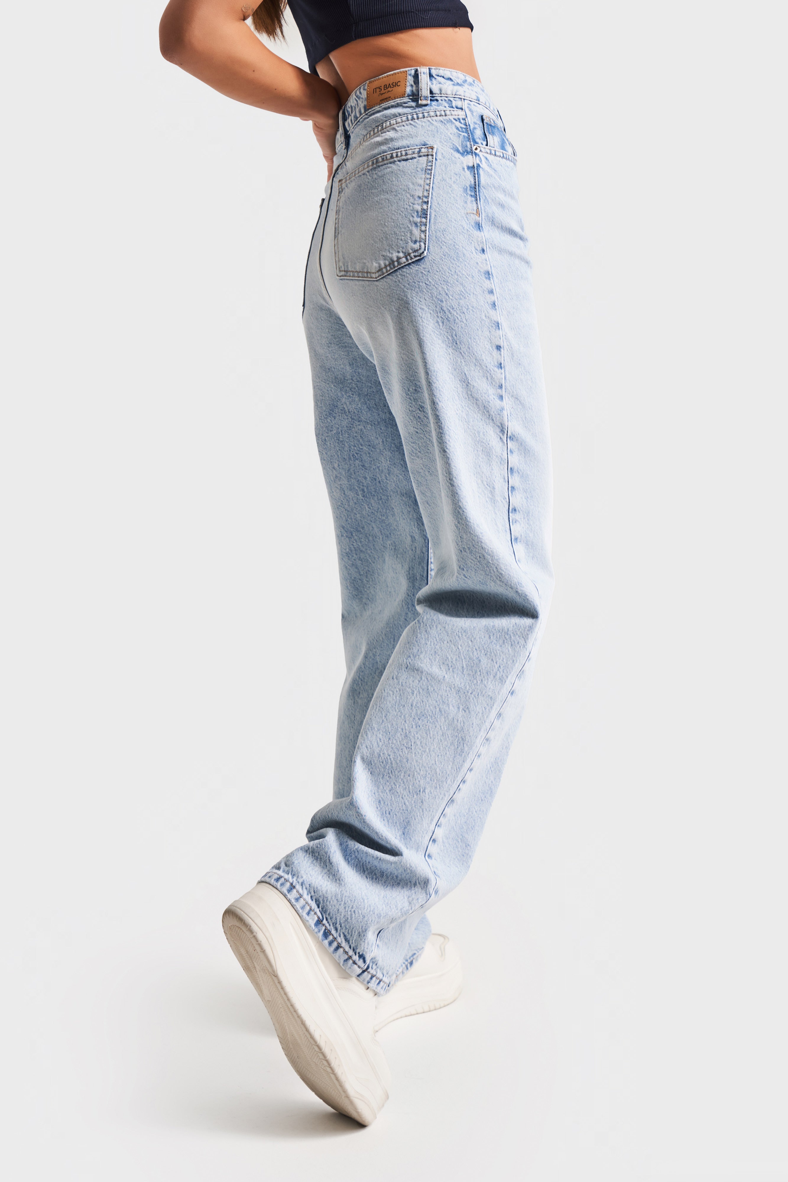 Kadın Snow Kot Rengi 4S5-27 Loose Fit %100 Koton Denim